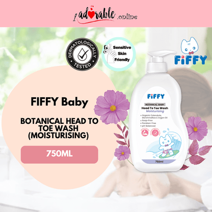 FIFFY BOTANICAL BABY HEAD TO TOE WASH (SOOTHING/MOISTURISING) 750ML