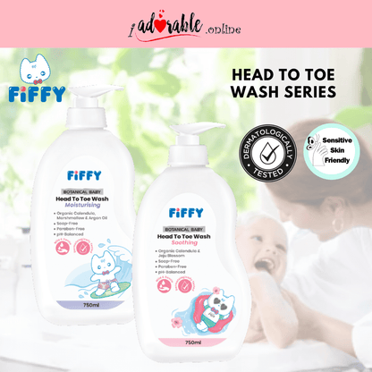 FIFFY BOTANICAL BABY HEAD TO TOE WASH (SOOTHING/MOISTURISING) 750ML