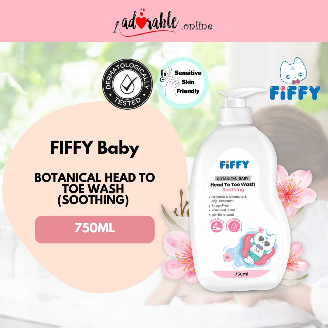 FIFFY BOTANICAL BABY HEAD TO TOE WASH (SOOTHING/MOISTURISING) 750ML