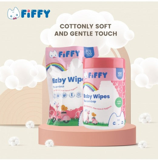 FIFFY Baby Wipes ULTRA SOFT 1 CAN+ 2 REFILL PACK