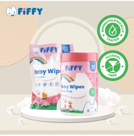 FIFFY Baby Wipes ULTRA SOFT 1 CAN+ 2 REFILL PACK