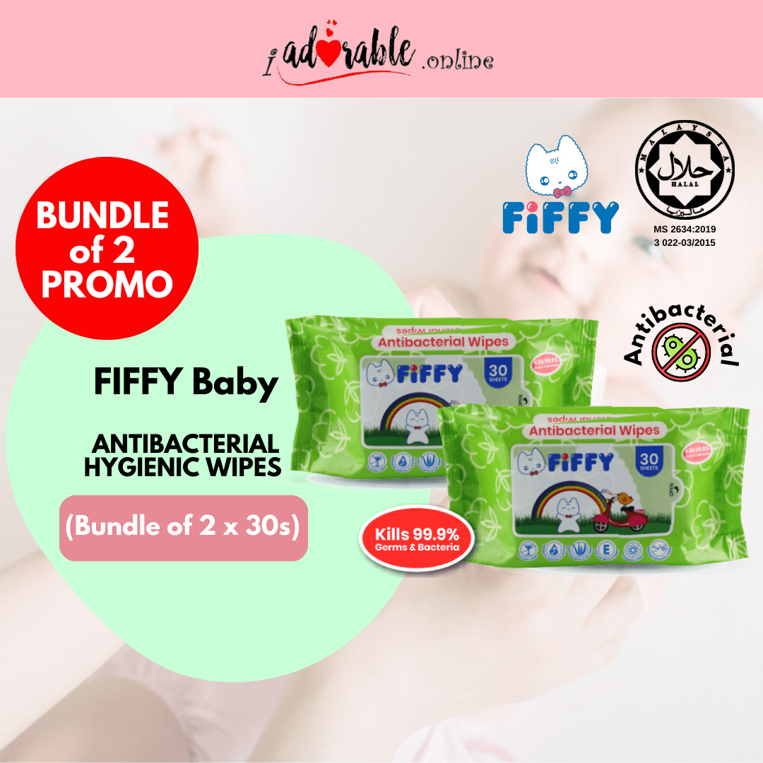 FIFFY Baby ANTIBACTERIAL HYGIENIC WIPES (30s X 2)