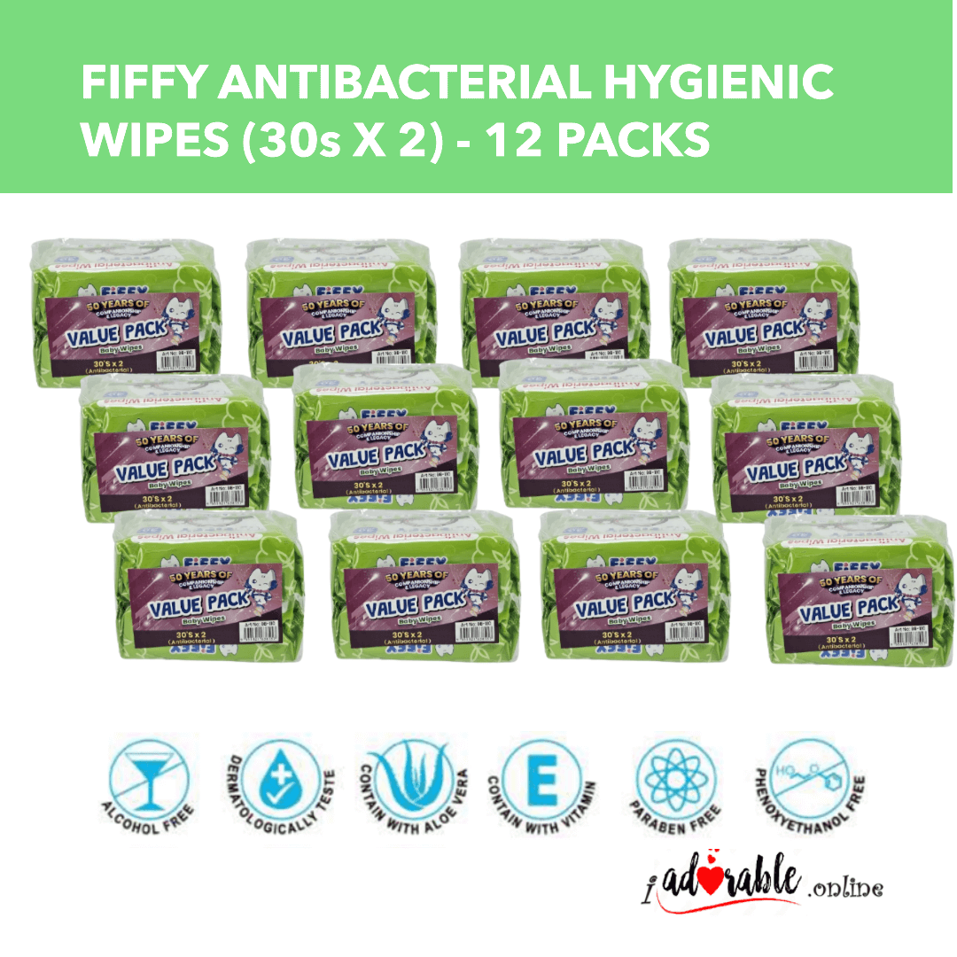 FIFFY Baby ANTIBACTERIAL HYGIENIC WIPES (30s X 2)