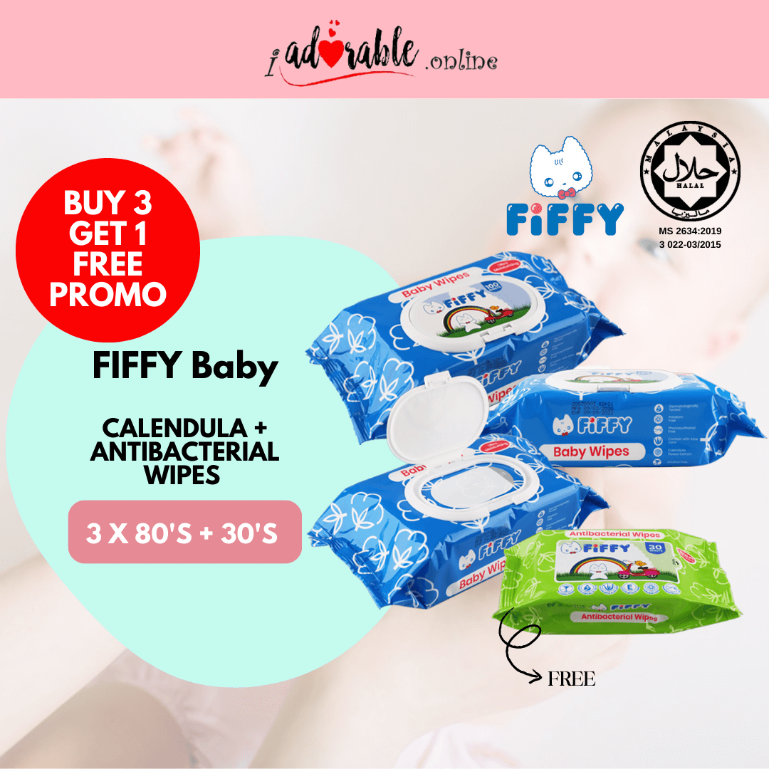 FIFFY Baby Wipes CALENDULA WIPES (100 SHEETS X 3 + 30 SHEETS)