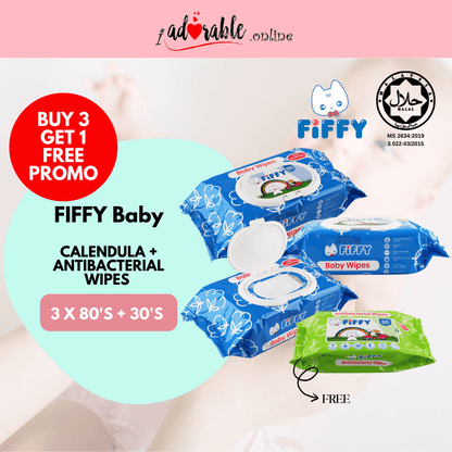 FIFFY Baby Wipes CALENDULA WIPES (100 SHEETS X 3 + 30 SHEETS)