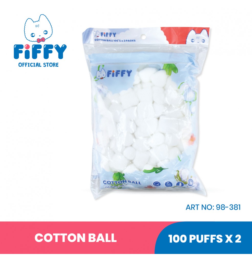 FIFFY COTTON BALL 100 PUFFS x 2