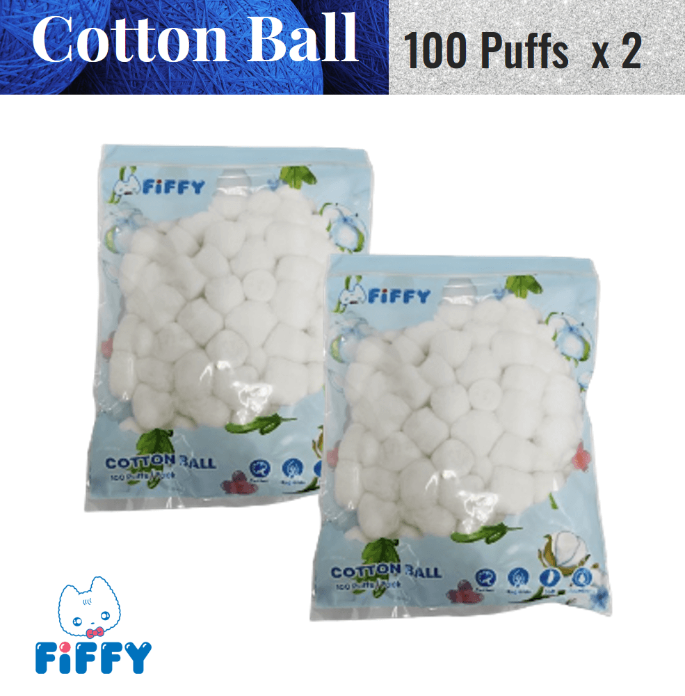 FIFFY COTTON BALL 100 PUFFS x 2