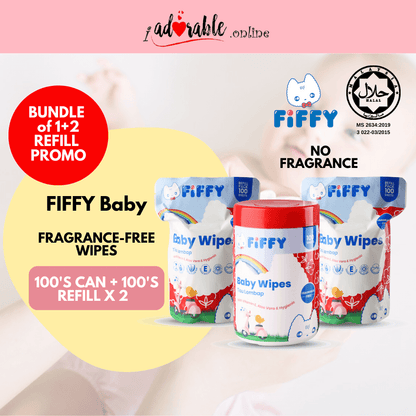 FIFFY Baby Wipes FRAGRANCE FREE 100&