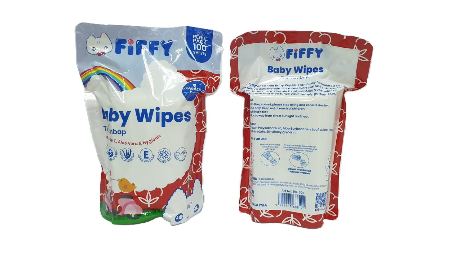 FIFFY Baby Wipes FRAGRANCE FREE 100&