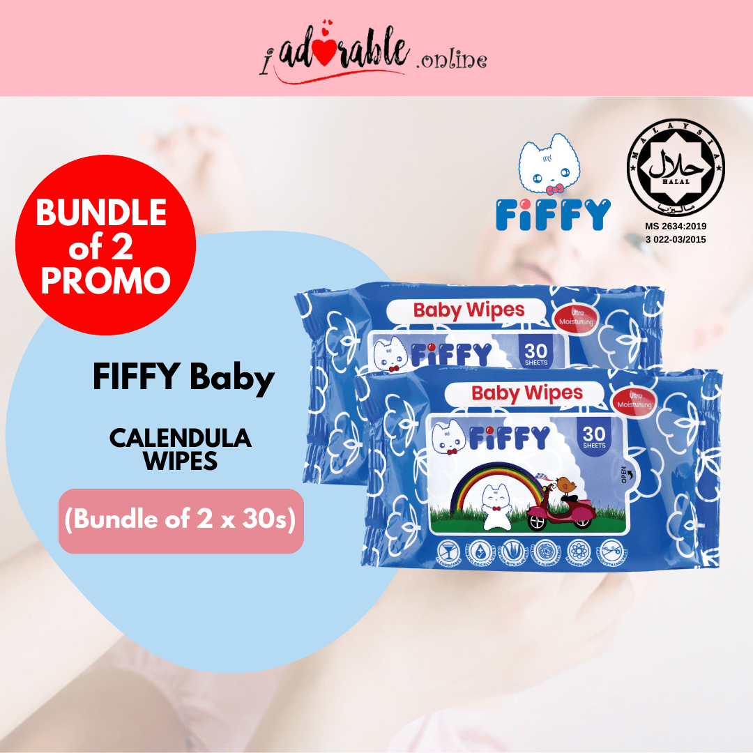 FIFFY Baby Wipes CALENDULA WIPES 30’S X 2