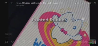 FIFFY PRINTED AIR FILLED RUBBER COT SHEET (60CM X 90CM)