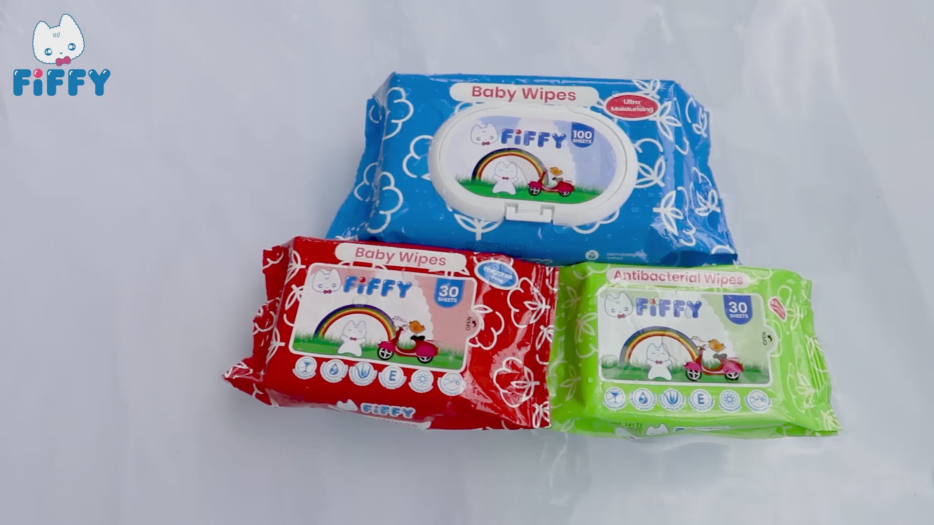 FIFFY Baby Wipes ULTRA SOFT 1 CAN+ 2 REFILL PACK